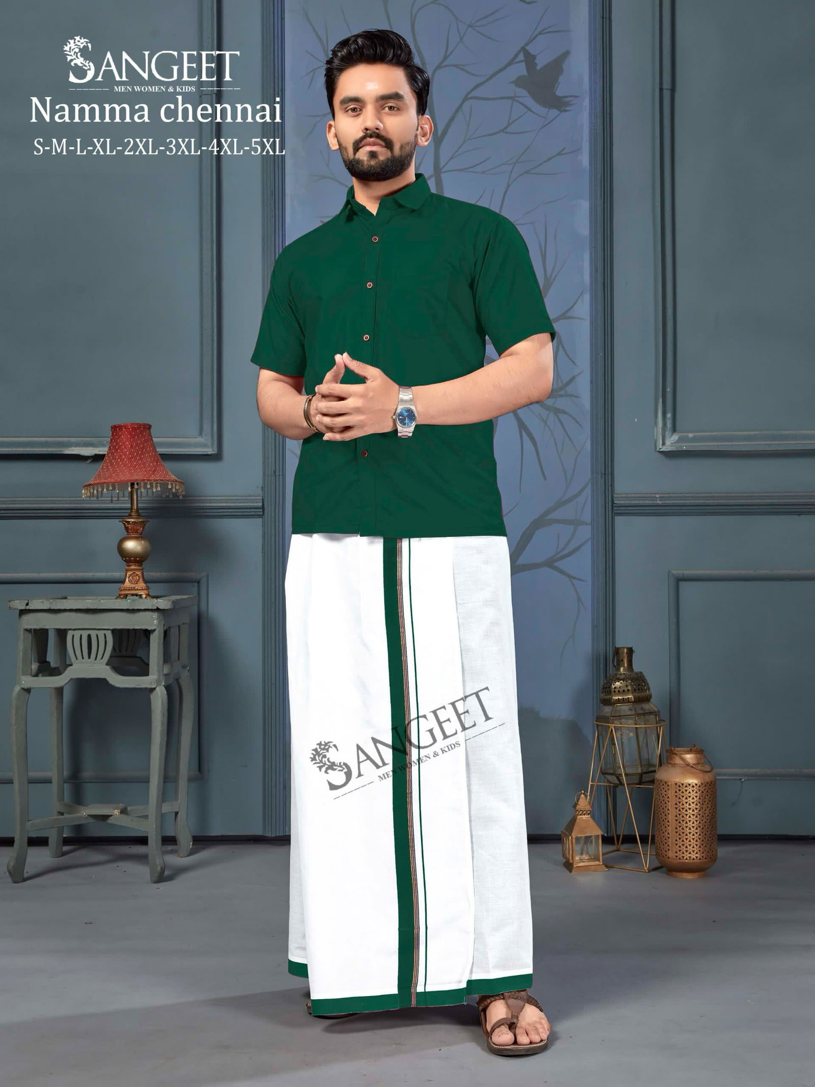 Sangeet Namma Chennai Cotton Slub Shirt With Vesti Surat Wholesale Online